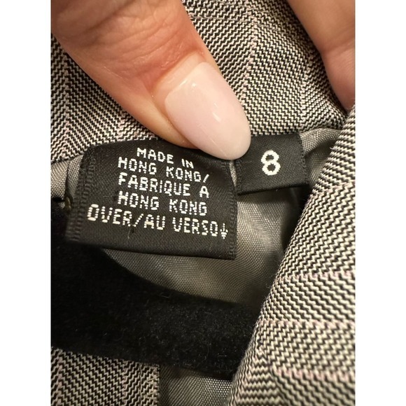 Dana Buchman Wool Gray Pink Pinstriped Single Breaster Blazer Size 8 - Picture 6 of 6